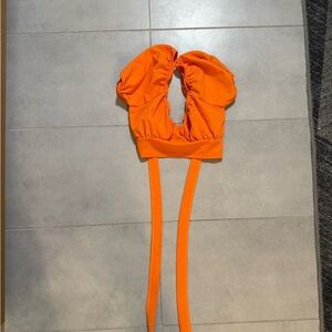 Boohoo Bright Orange Crop Top